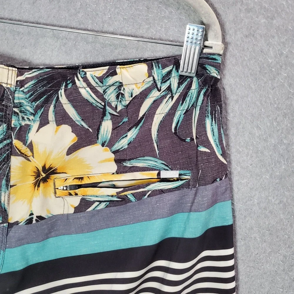 Palmwave Men Swimwear 34‎ Gray Floral Board Shorts Surf